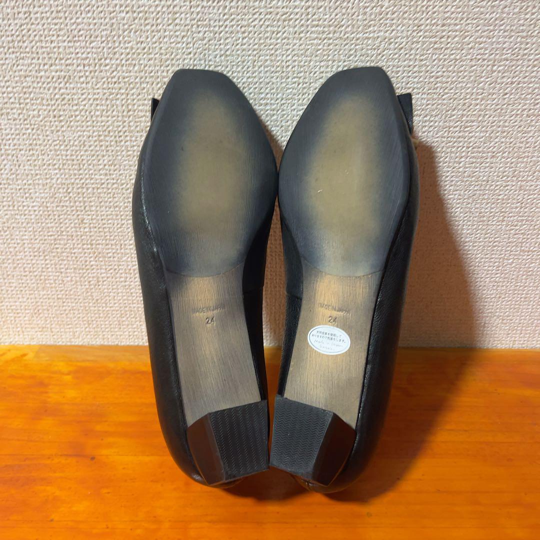 ❀美品 ラボキゴシワークス 黒 ブラック 24cm パンプス