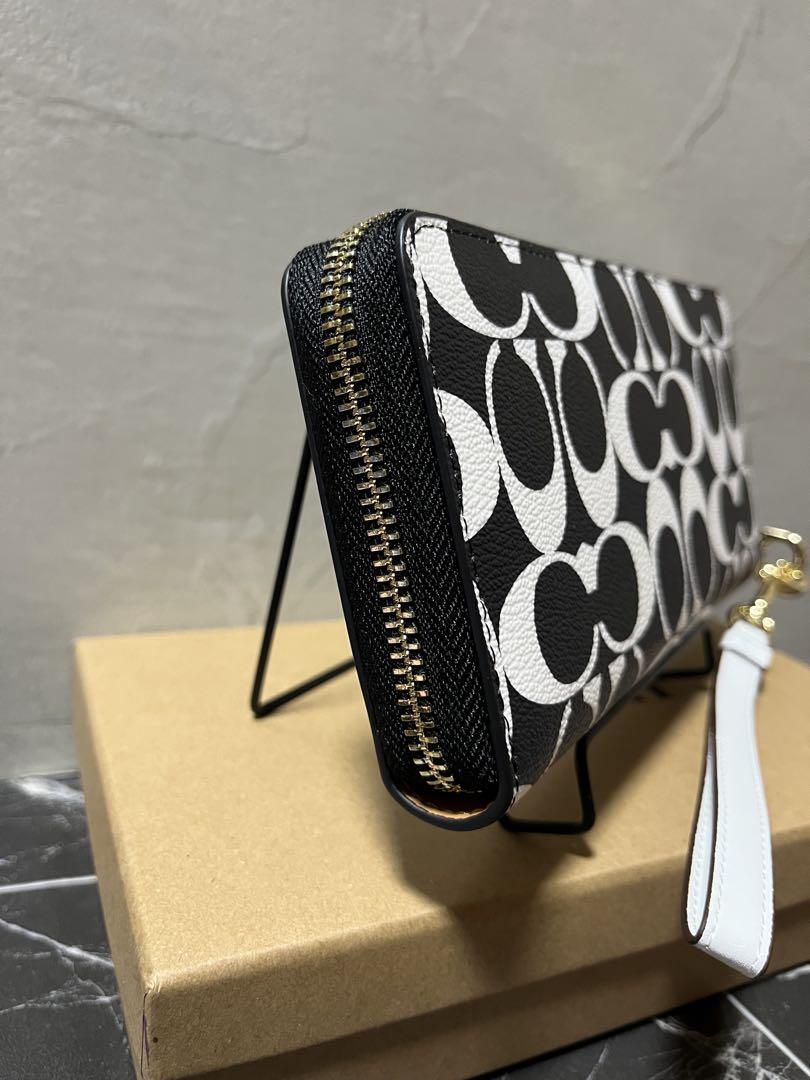 ☆新品未使用☆COACH 長財布 シグネチャー 黒白 リストレット