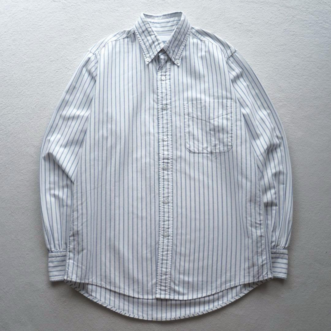 THE BAGGY ストライプ ボタンダウン オックスフォードシャツ ホワイト