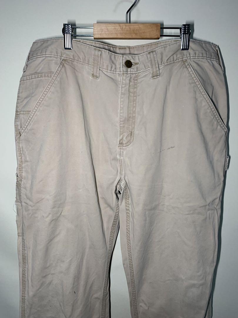 USA製 古着 carhartt ペインターパンツ ワーク ベージュ W36