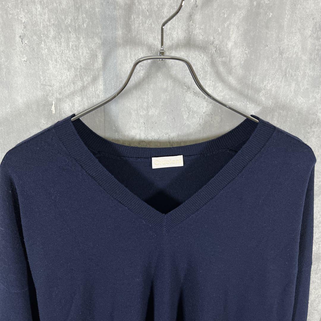 【イタリア製】Crucianiクルチアーニ ウールニット Vネック ネイビー42 一 番 安い 通販ファッション - 【イタリア製】Cruciani