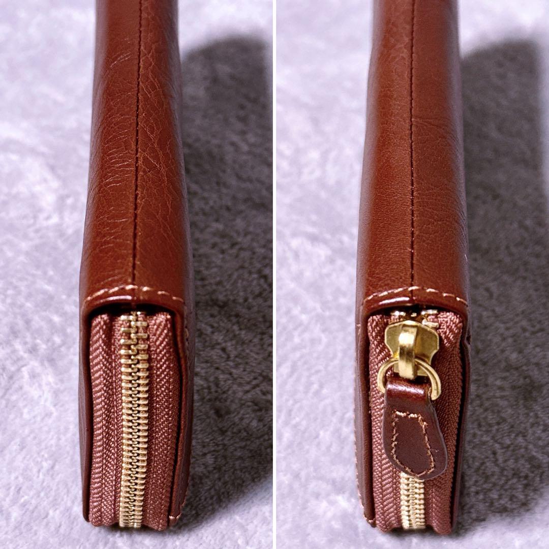 【未使用】ダコタ ハーヴェスト ラウンドジップ 長財布 型押し レディース