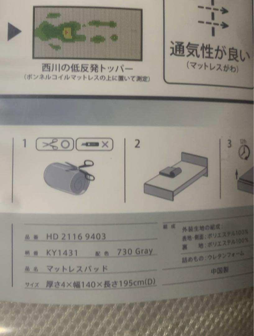 yz031844　　西川の低反発トッパーダブル 新品