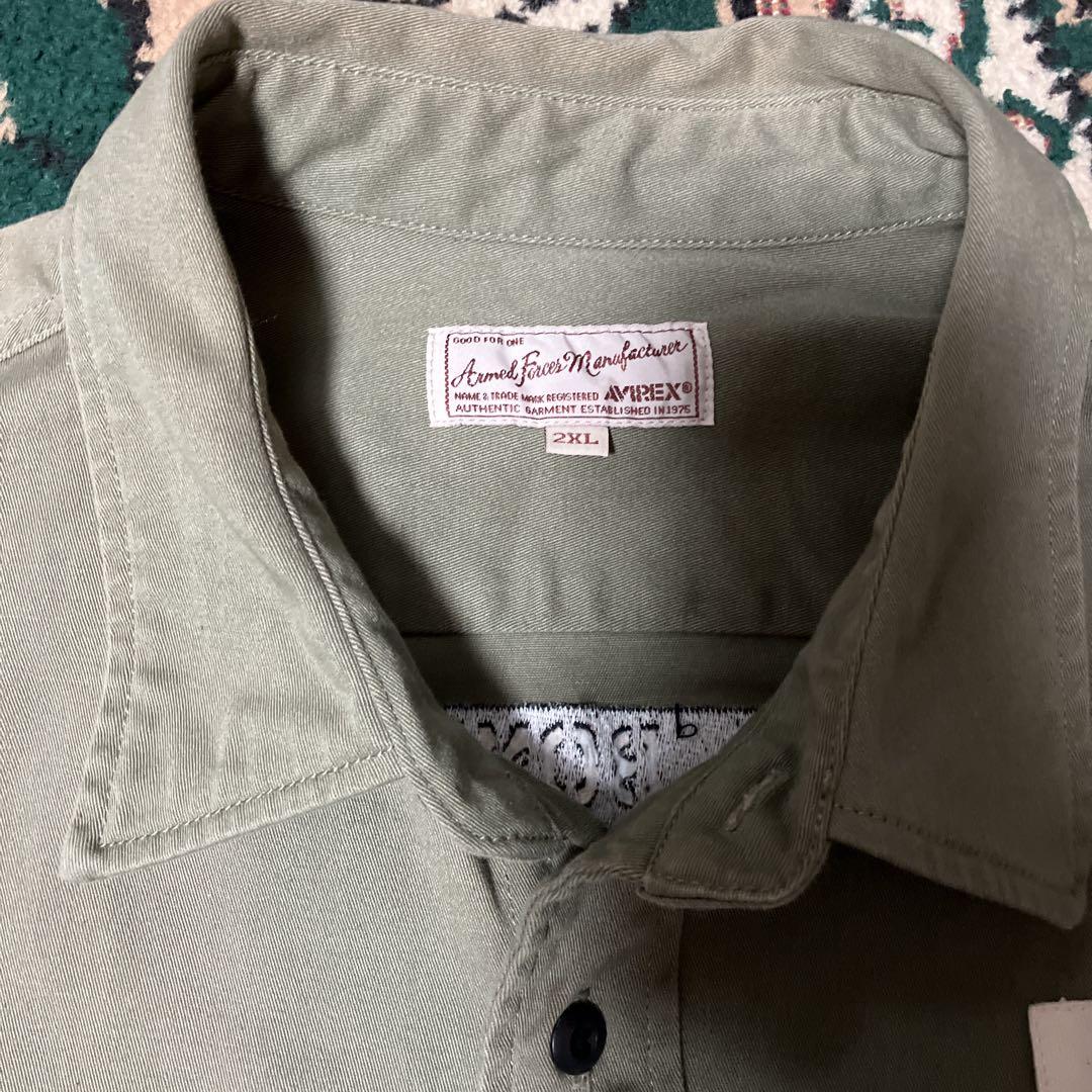 avirex アヴィレックス ミリタリーシャツ　ジャケット　カーキ　2XL