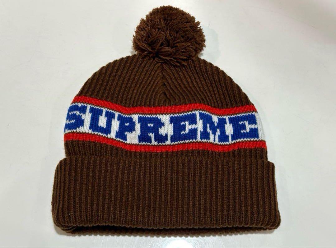 supreme big stripe beanie 24fw ブラウン
