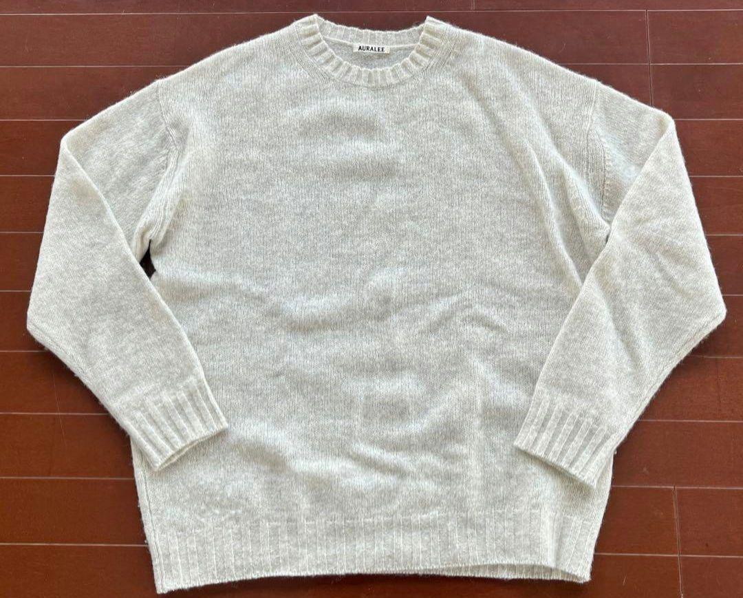 トップス AURALEE SHETLAND WOOL CASHMERE KNIT 3