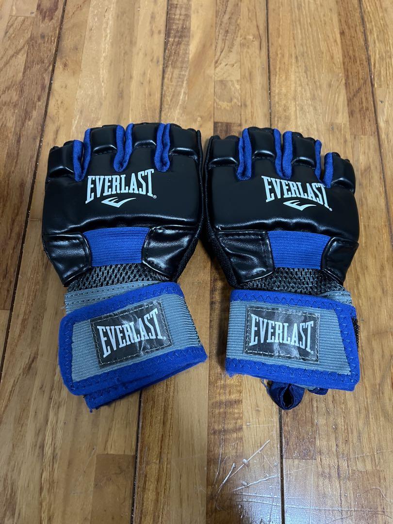 オープンフィンガーグローブ EVERLAST ブルー M/L - メルカリ