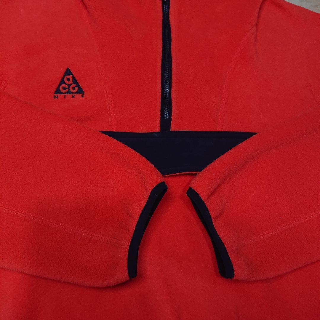 NIKE ACG ハーフジップ フリース パーカー 古着 ナイキ オレンジ