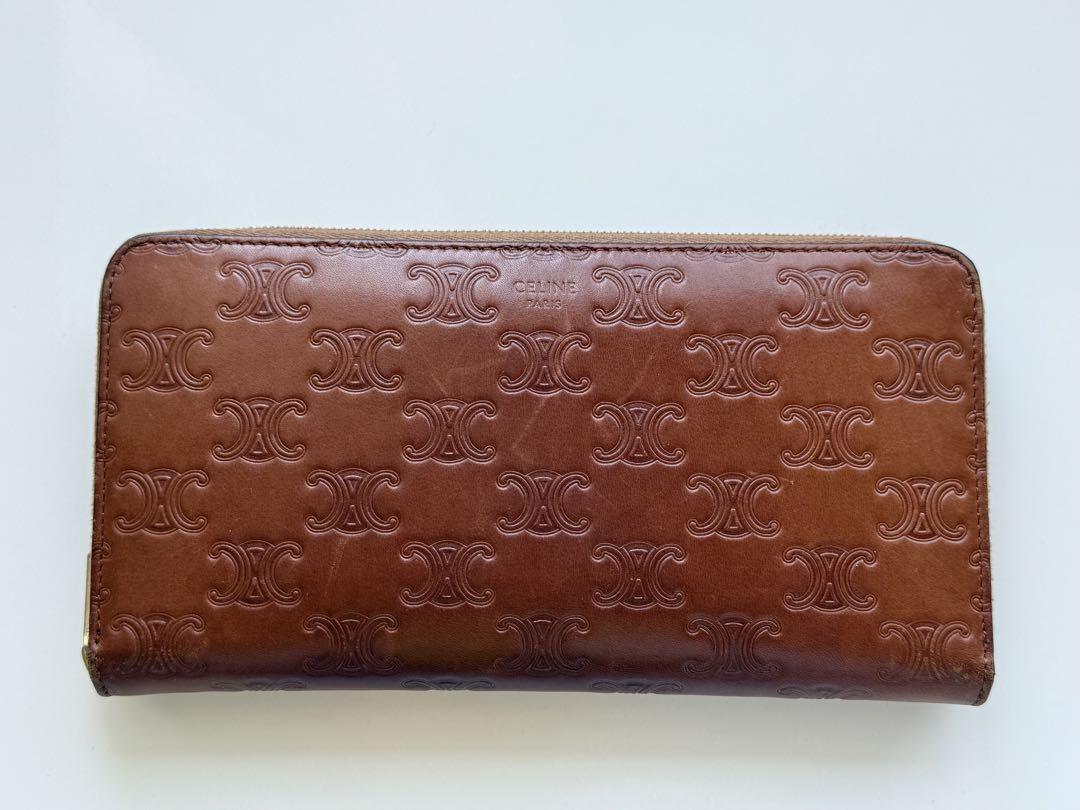 新品日本未入荷 セリーヌ CELINE 長財布 トリオンフエンボス タン 茶