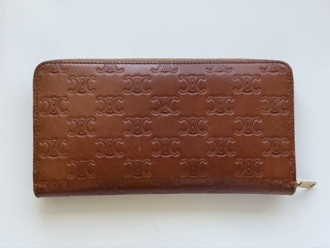新品日本未入荷 セリーヌ CELINE 長財布 トリオンフエンボス タン 茶