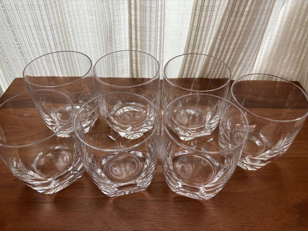 HOYA クリスタル ロックグラス ５面カット 7客分