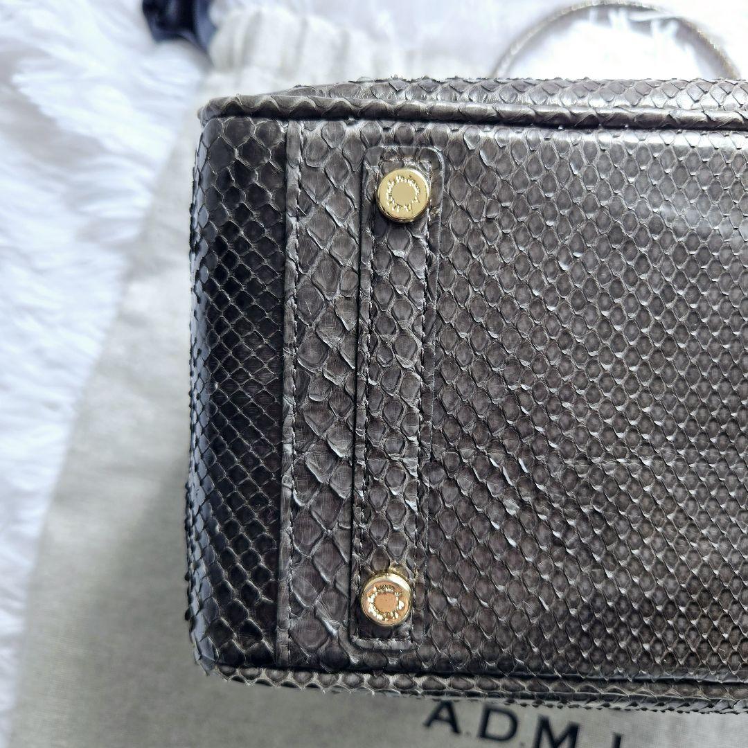 美品 ADMJ ハンドバッグ スワロフスキー パイソン 2way ビジュー