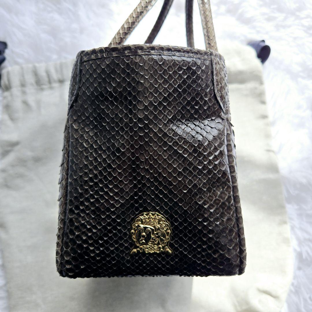 美品 ADMJ ハンドバッグ スワロフスキー パイソン 2way ビジュー