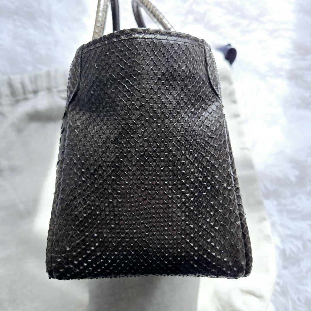 美品 ADMJ ハンドバッグ スワロフスキー パイソン 2way ビジュー