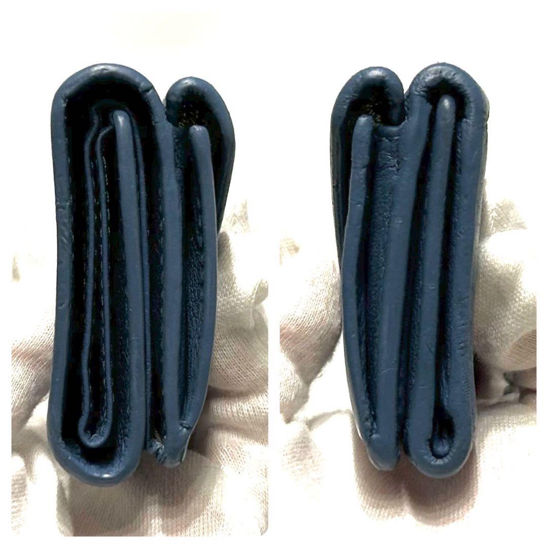 バレンシアガ　ペーパー　ミニウォレット　三つ折り財布　エブリデイ　スカイブルー