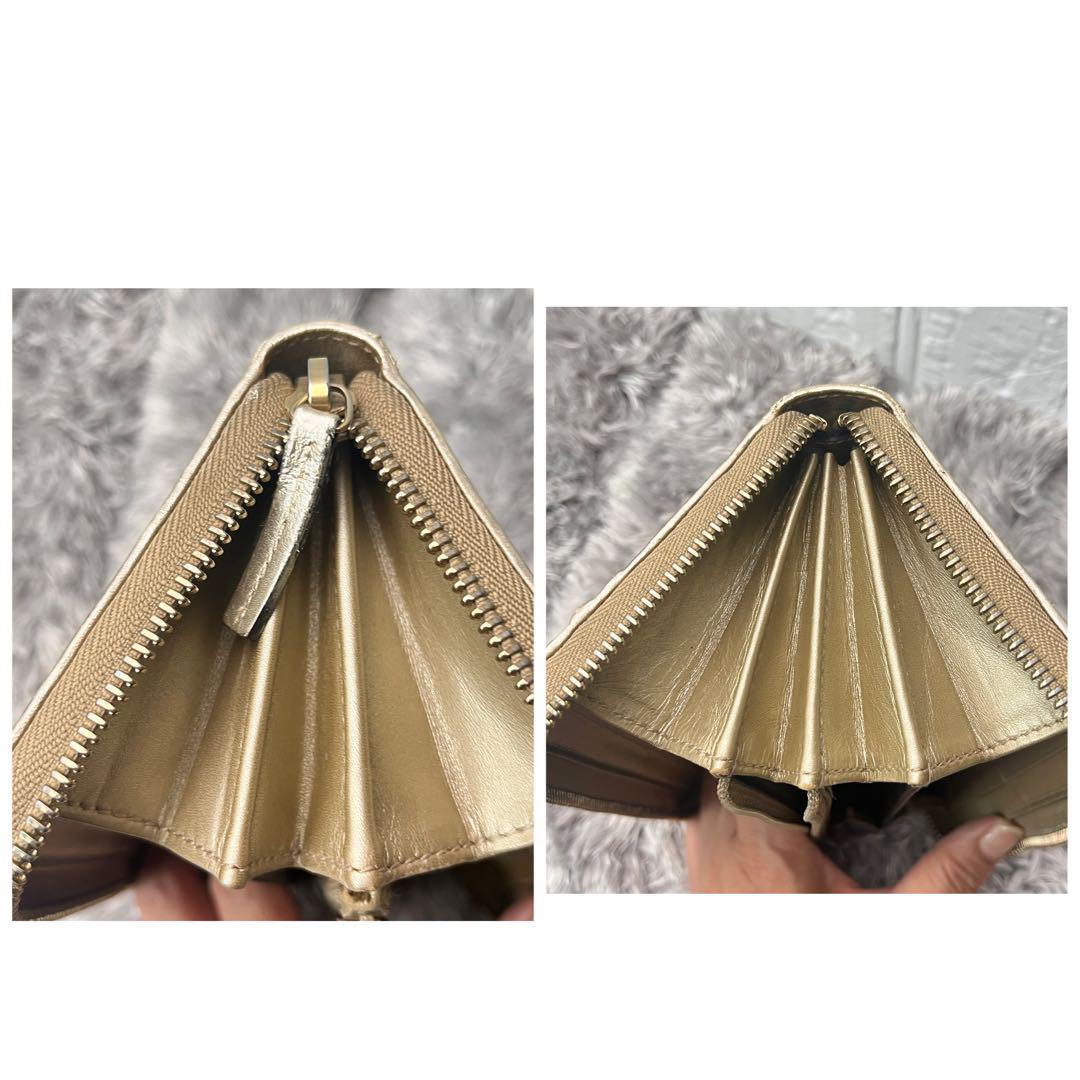 良品✨GUCCI 長財布　ラウンドジップ　インターロッキング金具　シャンパン