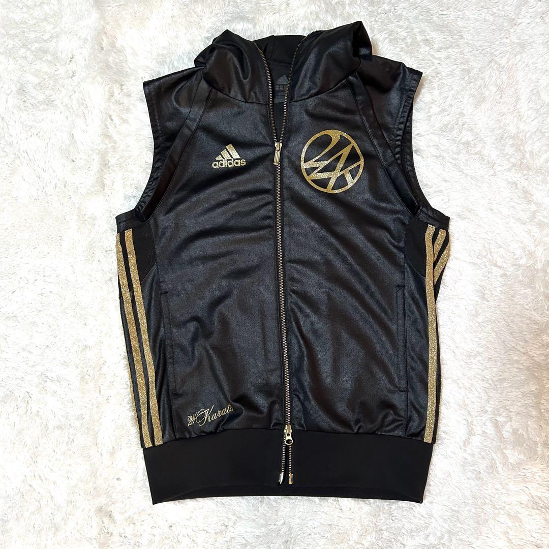 adidas ・24KARATSジャージ ブラック/ゴールド 人気✨アディダス 24karats ジャージ 黒 ゴールド M