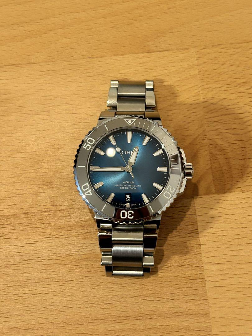 【ケムゴ】ORIS オリス アクイスデイト 39.5mm ブルー文字盤