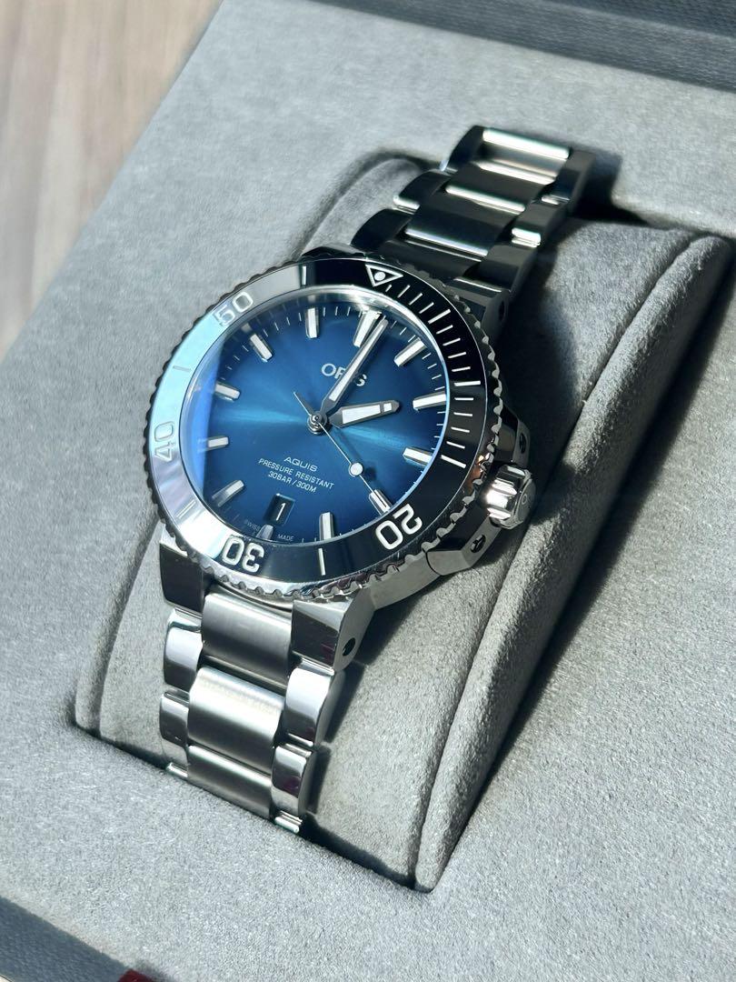 【ケムゴ】ORIS オリス アクイスデイト 39.5mm ブルー文字盤