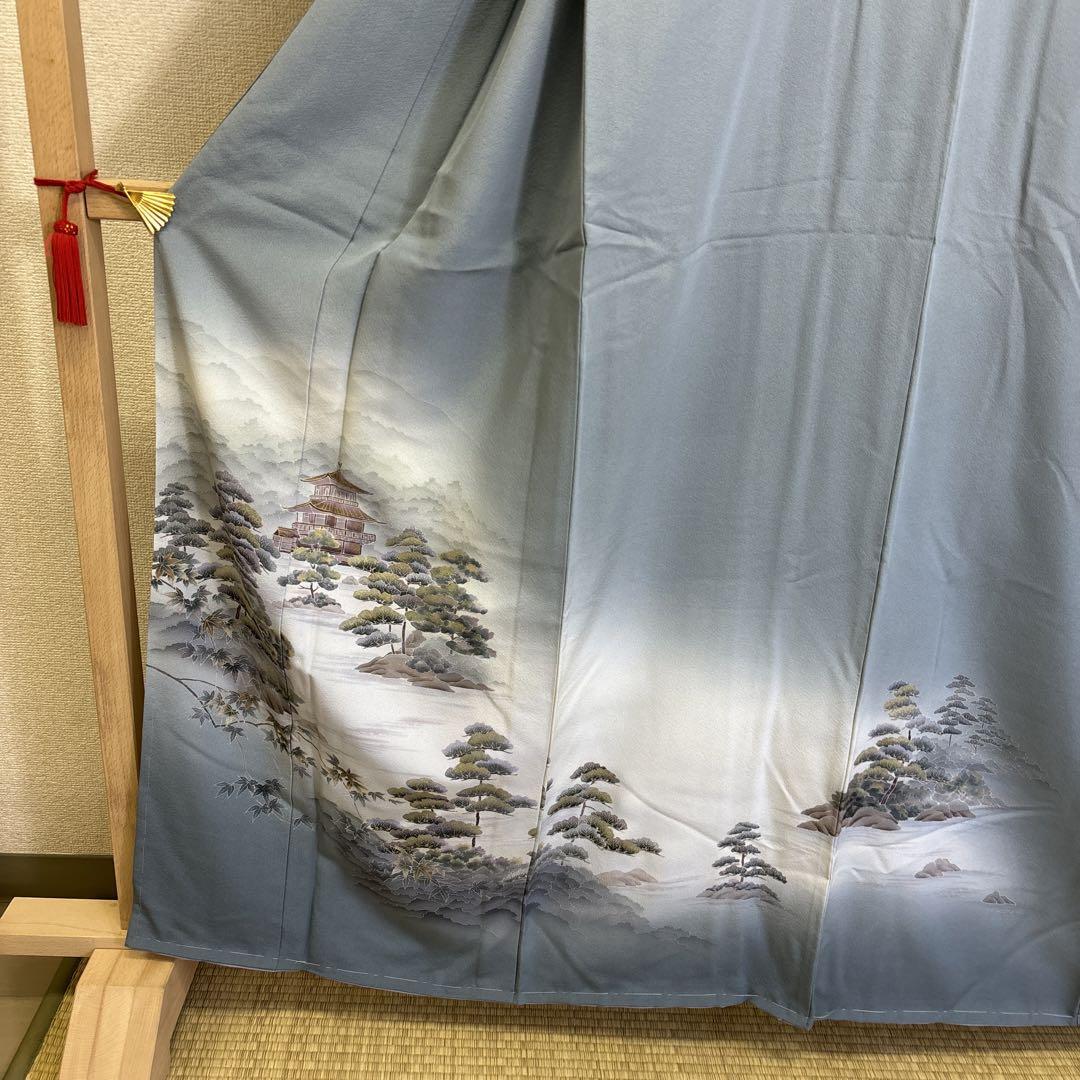 k-4944 松 上品なぼかし染め バチ衿 付下げ 訪問着 正絹 k-4944 松 上品なぼかし染め バチ衿 付下げ 訪問着 正絹 着物・浴衣