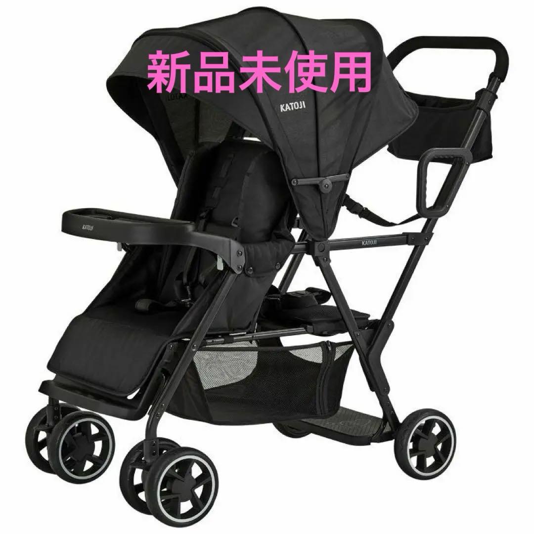 [新品未使用] カトージ ベビーカー 二人でゴー ブラック メーカー動作確認済