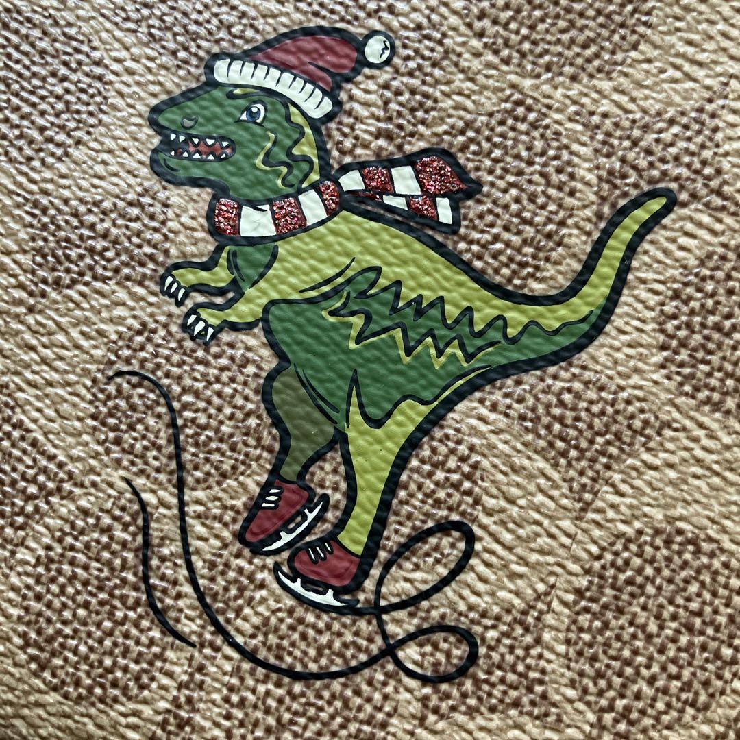 未使用】COACH 「レキシー」限定レザーポーチ 恐竜イラスト