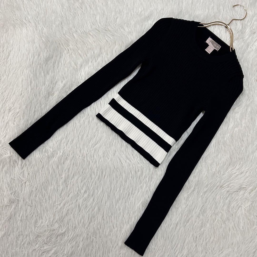 FOREVER21 ニット ブラック×ホワイト S シンプル