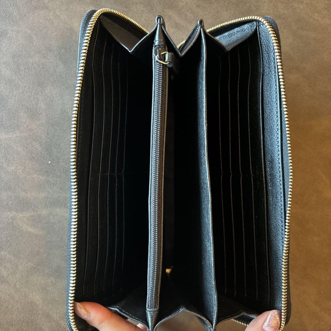 美品 YSL 長財布 大判 黒 クラッチ