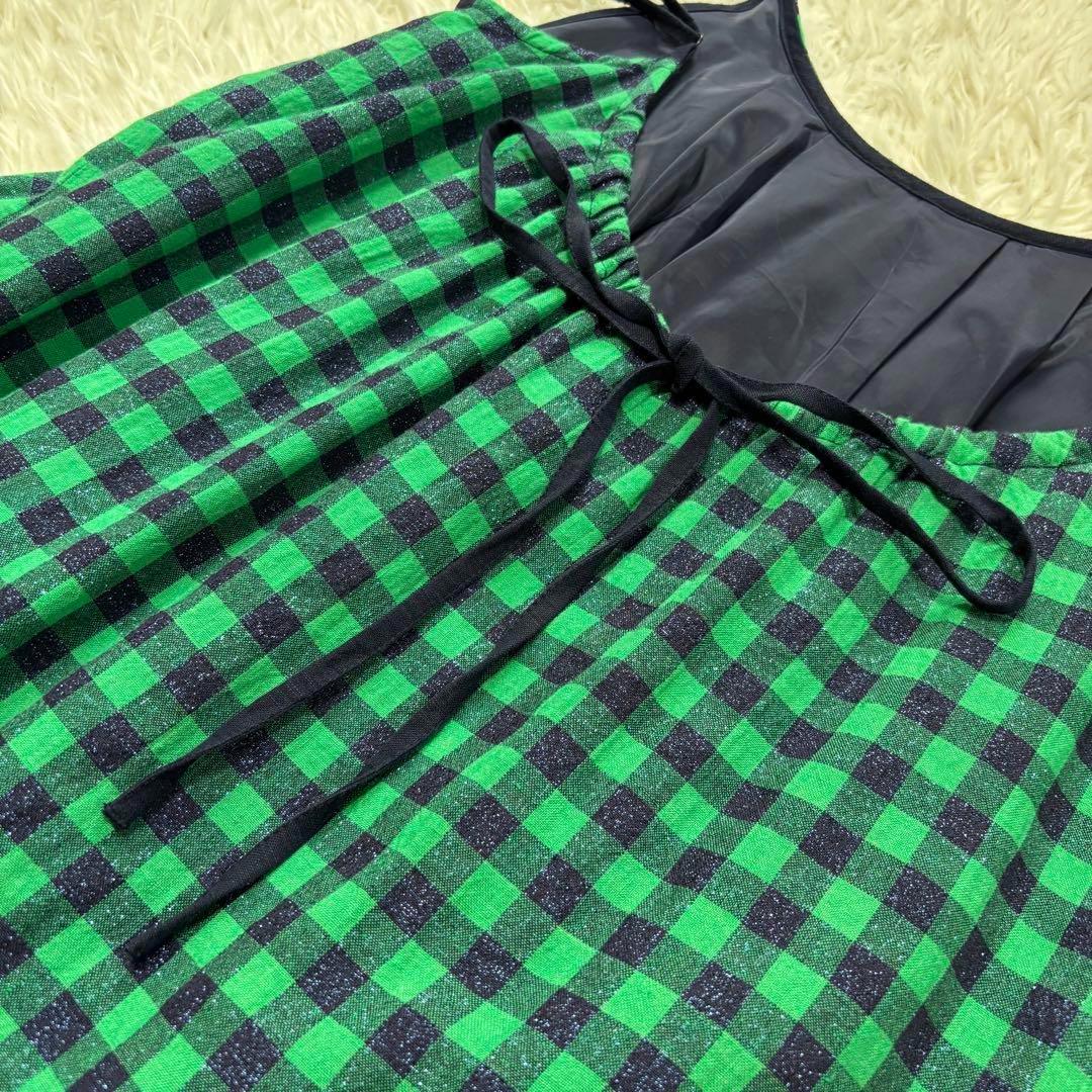 美品グレースグラス ティアード バックリボン キャミ ロング ワンピース22AW