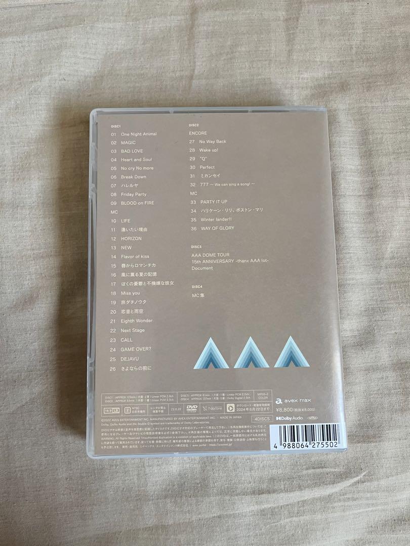 AAA DOME TOUR 15th ANNIVERSARY DVD最 安値 で
