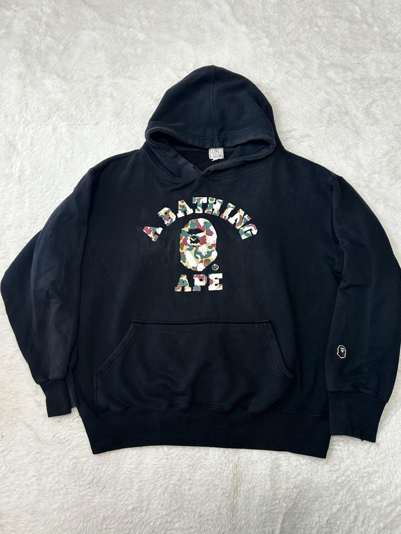 A BATHING APE ブラックパーカー L