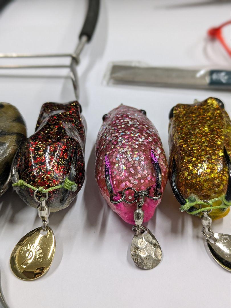 雷魚引退セット　竿　リール　フロッグ　釣り場で使う道具一式　製作道具一式