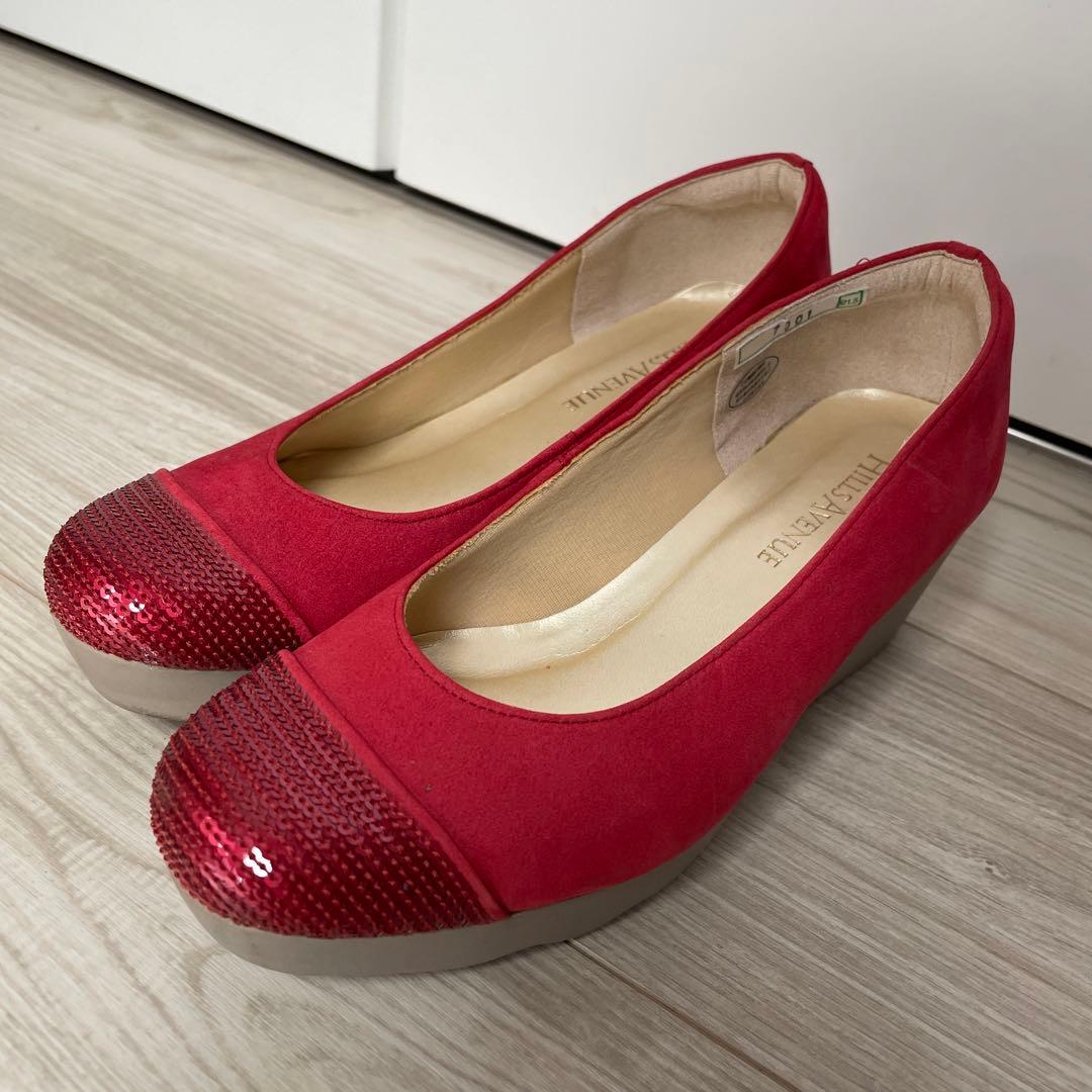 HILLS AVENUE ウェッジソールパンプス スパンコール | www