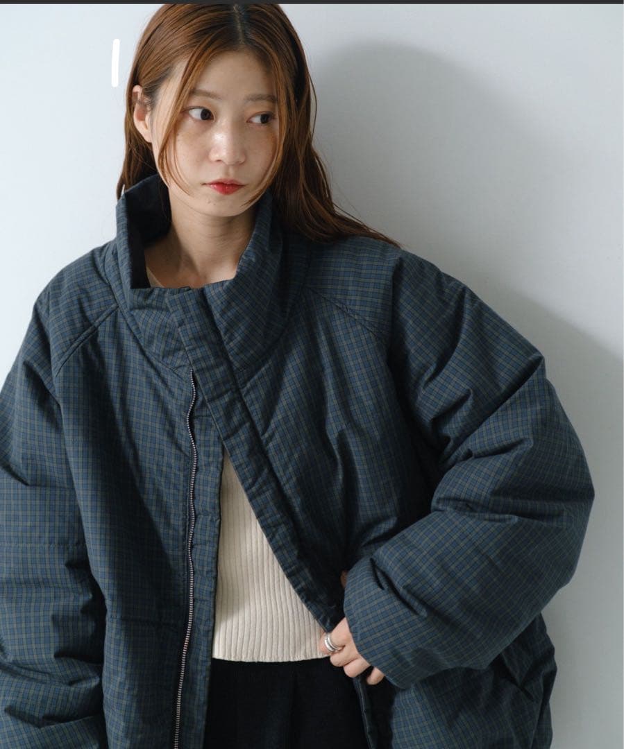 Kastane チェック中綿リバーシブルアウターM Kastane