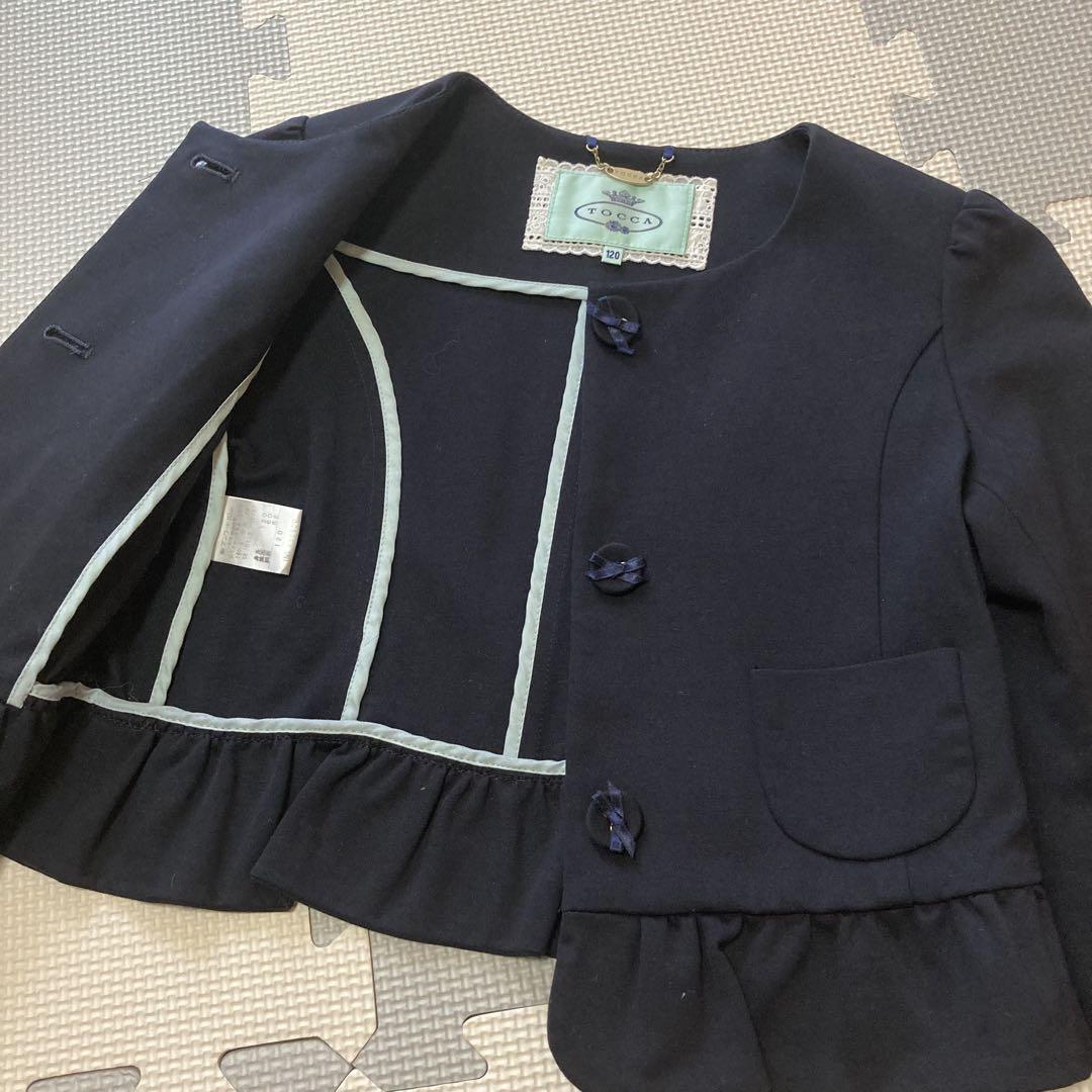 美品 TOCCA フォーマルスーツ セットアップ ワンピース 120 入学