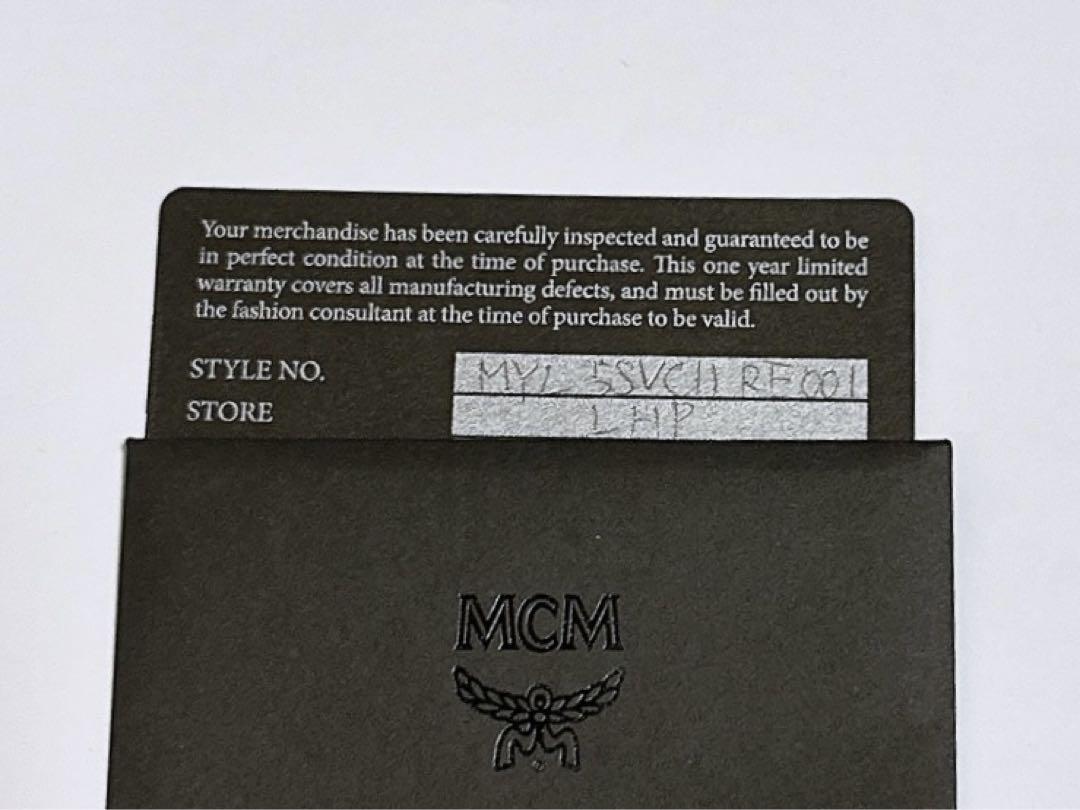 中古品正規 MCM 長財布 赤 レッド ピンク 総柄 ラウンドファスナー 画像9