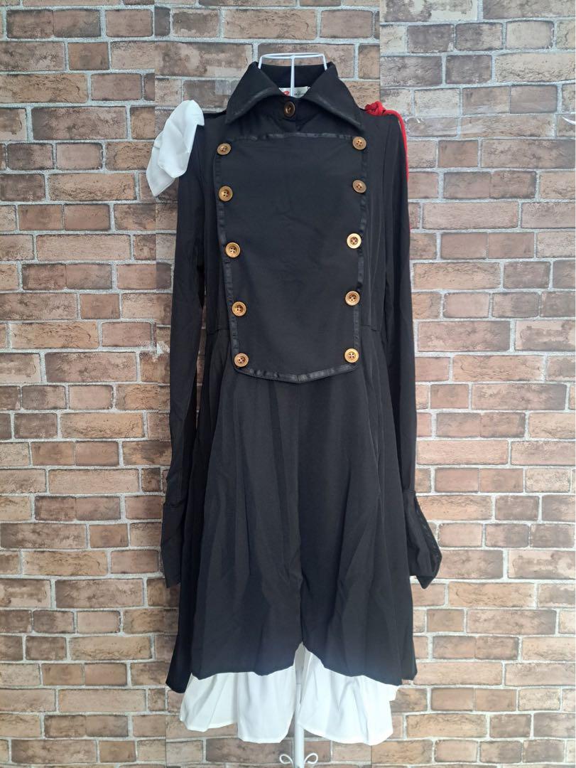 BeIchic ロリータワンピース　軍服　黒　Мサイズ ピンクxブラック軍服ロリータセットアップ：ワンピース | Pay ID