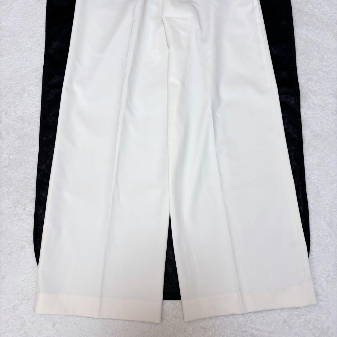 【23SS・美品】NOBLE エステルツイルストレッチスラックスパンツ 白 36