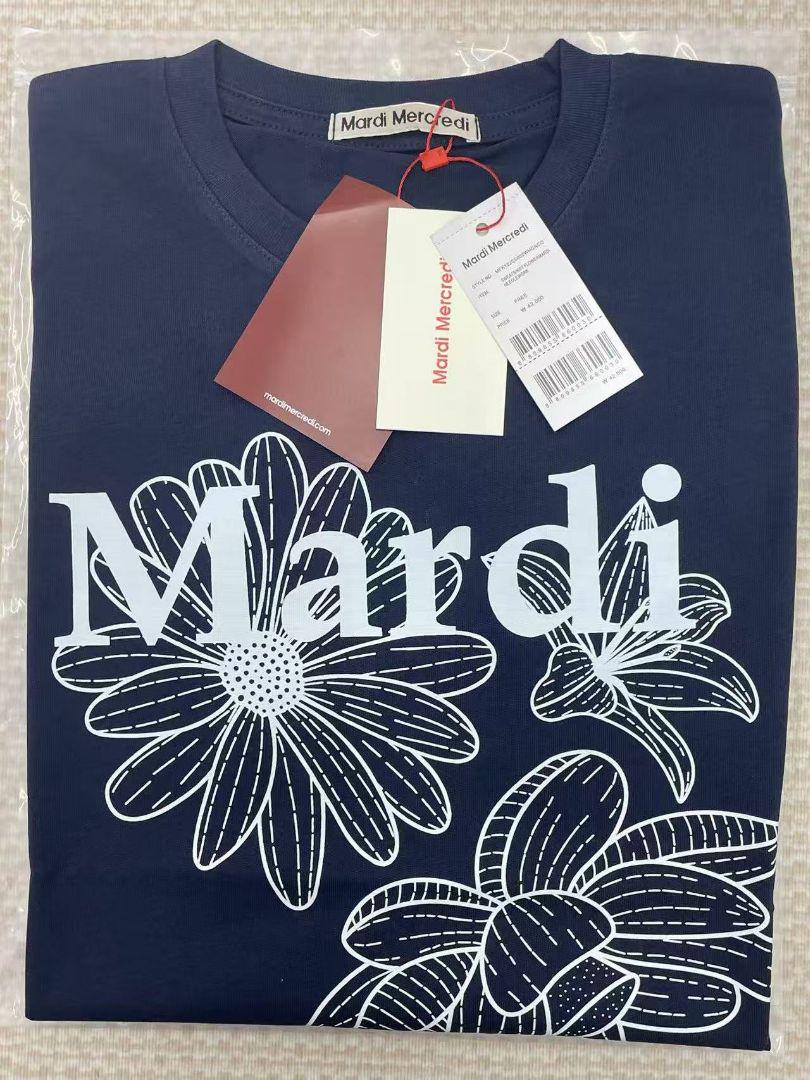 Mardi Mercredi フラワープリントTシャツ ネイビー - メルカリ