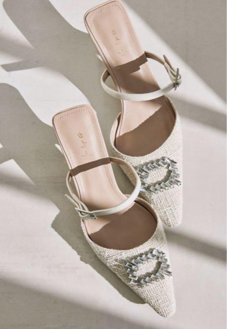 Her lip to Tweed Crystal Mules 38