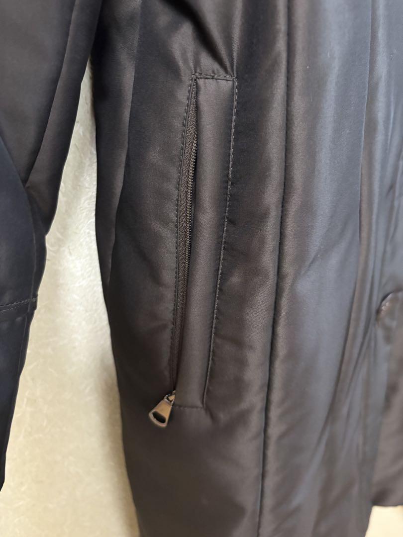Leilian ＊ダウンコート/ダークブラウン色/size 13+/シルク光沢