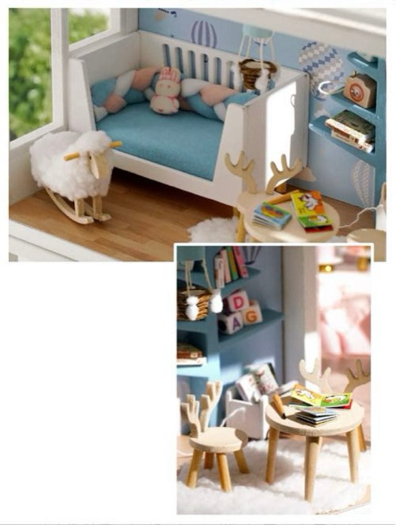 【送料込】ドールハウス　1/24ミニチュア　手作りキット　3階建ての大きなお家