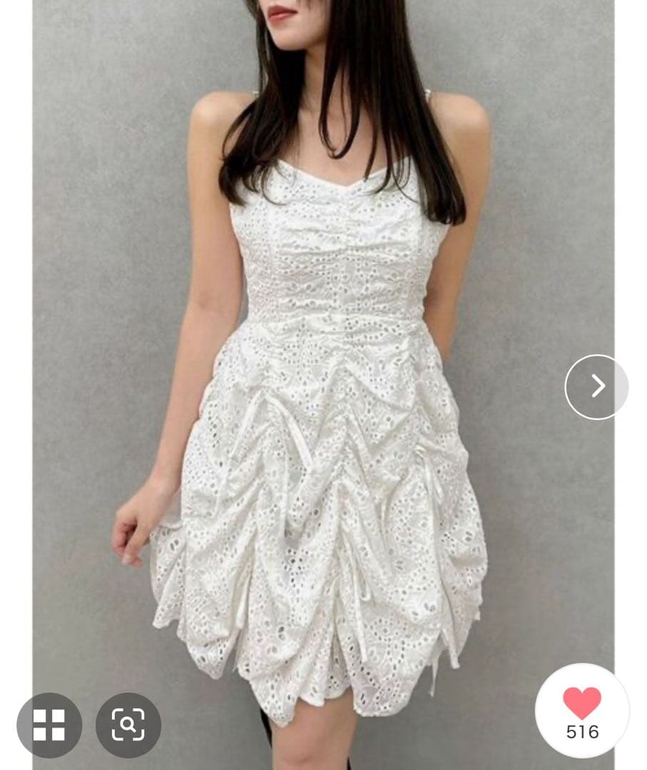 【dazzlin】ギャザーリボンミニワンピース