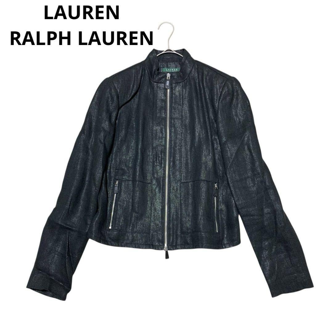 LAUREN RALPH LAUREN ジャケット スタンドカラー ブラック