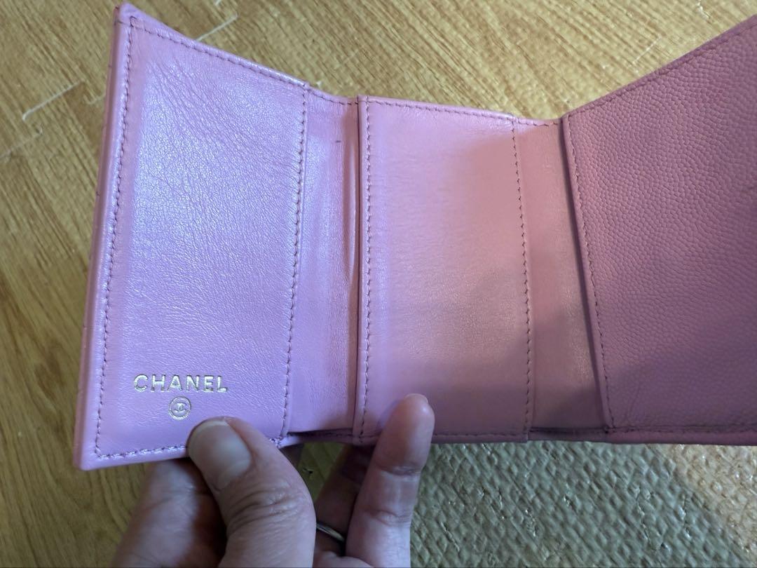 CHANEL ピンク キルティング 三つ折り財布