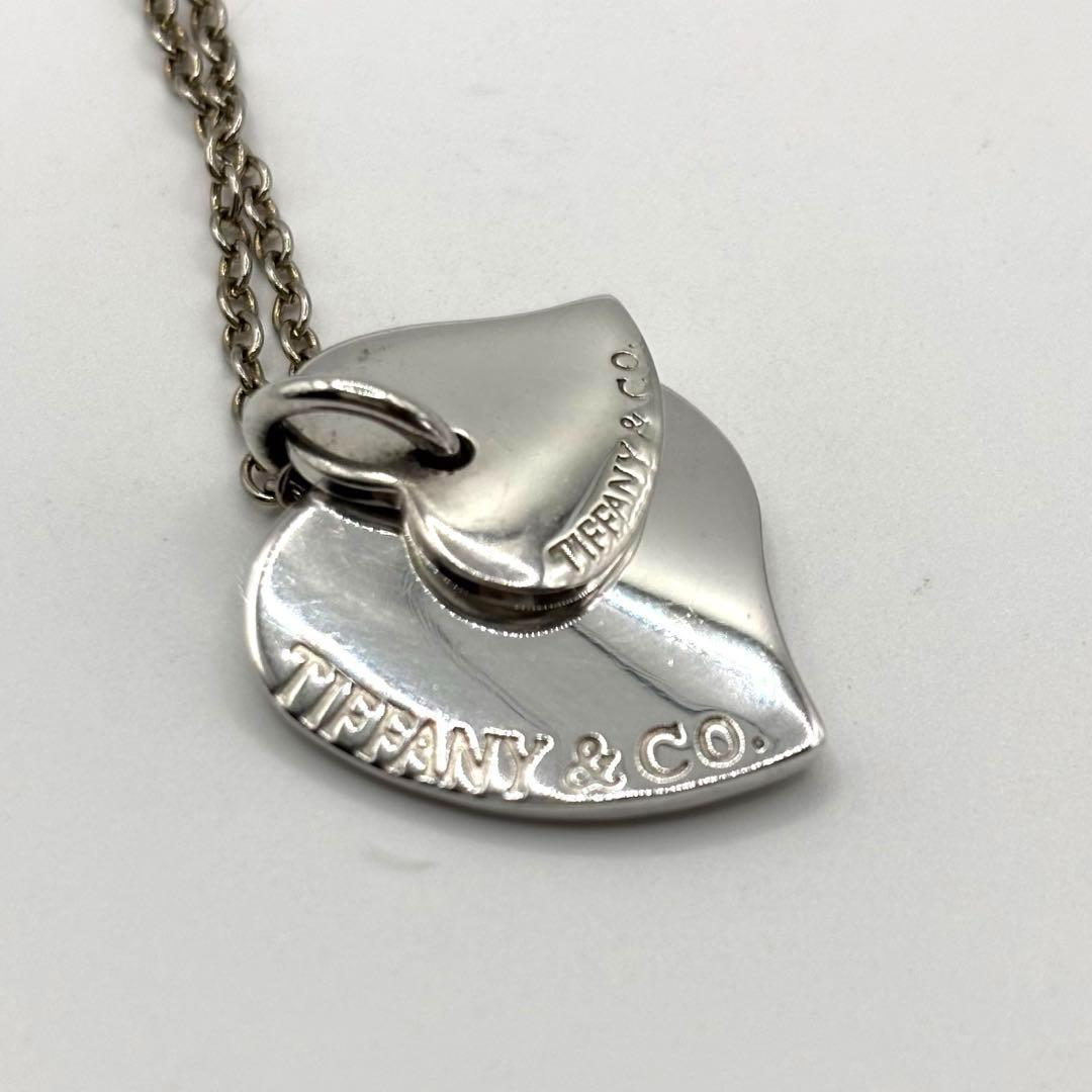 TIFFANY&Co.【美品】ダブルハートネックレス 社外チェーン　【希少】