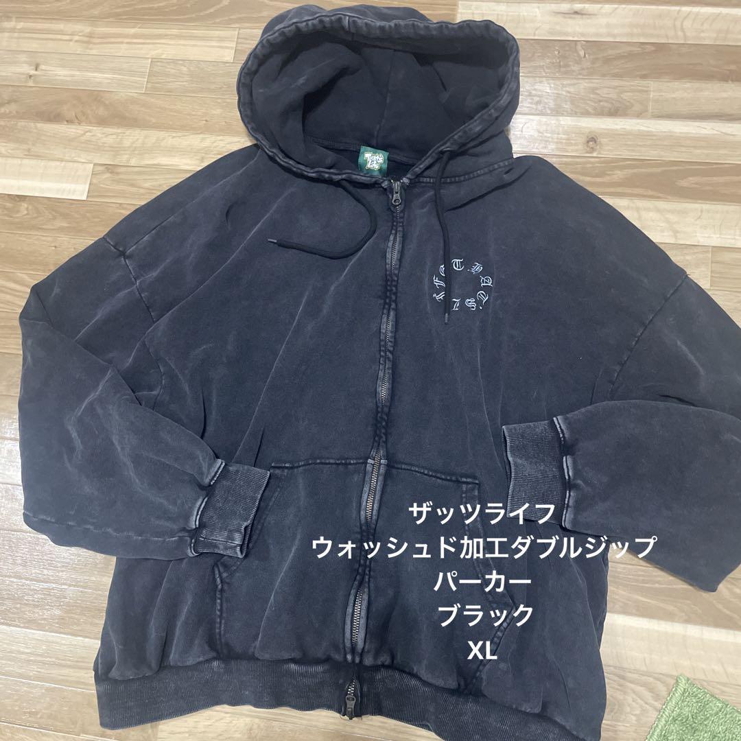 『限定値下げ　定価割れ　激レア商品』ザッツライフ　ダブルジップパーカー　黒 限定値下げ 定価割れ 激レア商品』ザッツライフ ダブルジップ