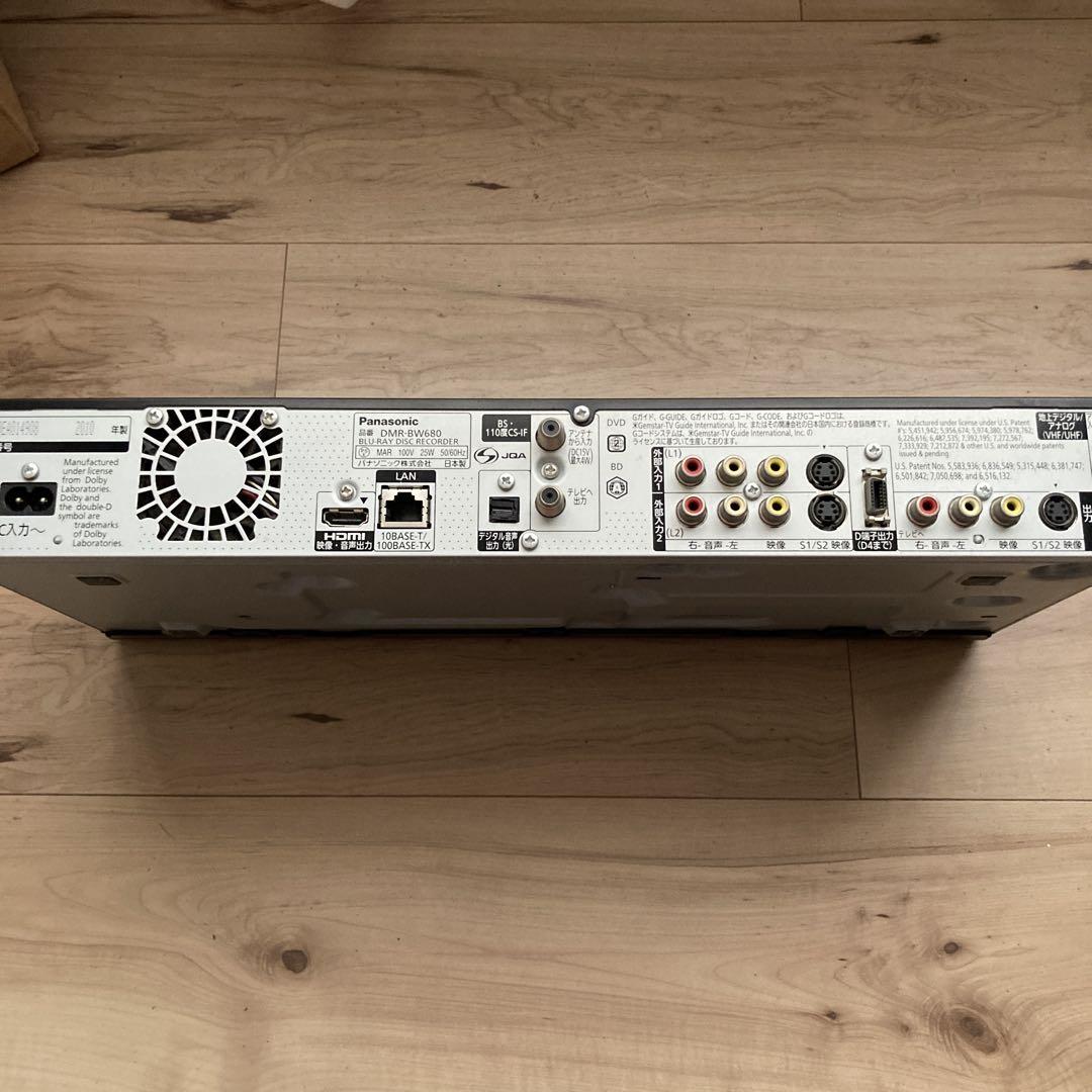パナソニック　DMR-BW680 HDD/Blu-rayレコーダー、リモコン付