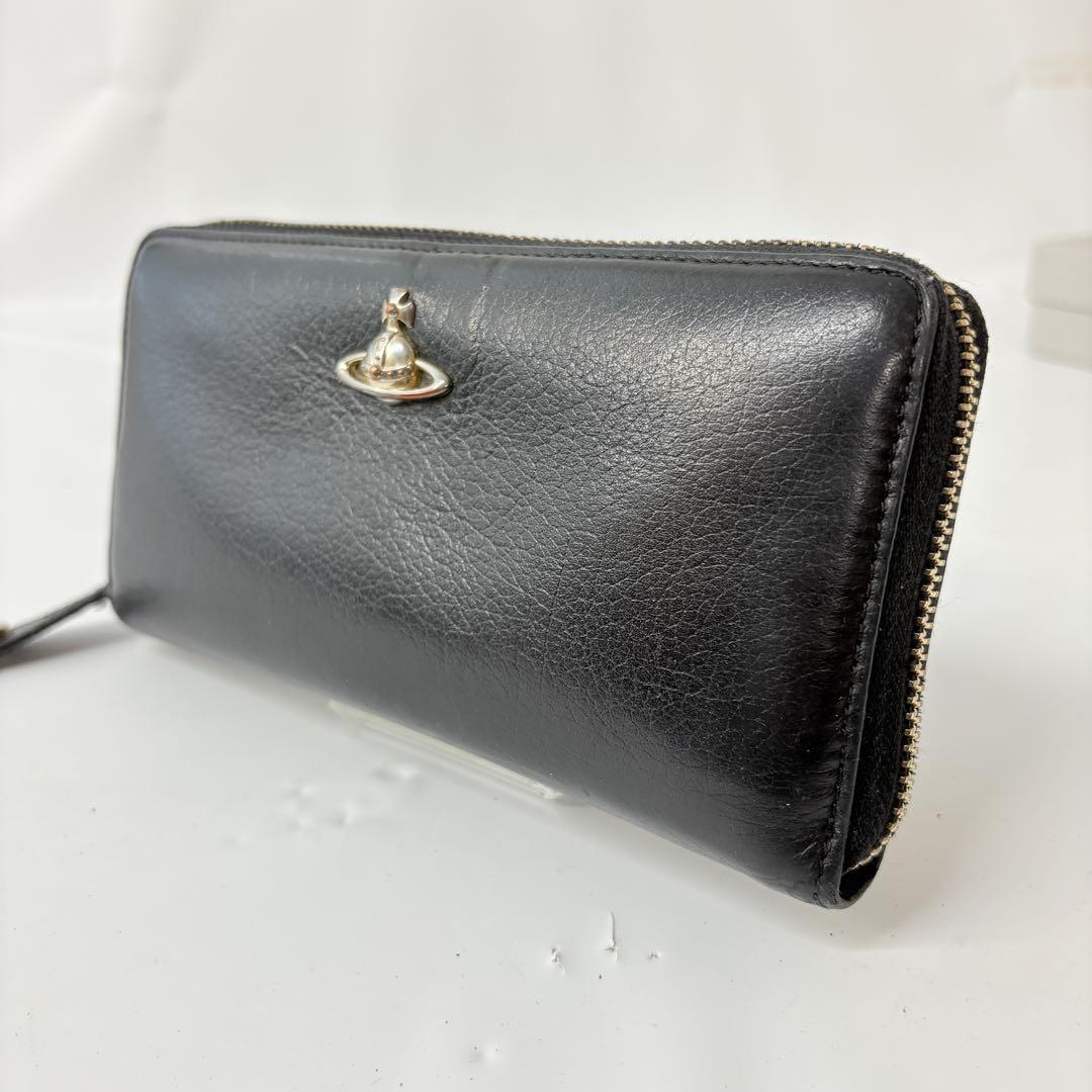 希少品 Vivienne Westwood 長財布 レザー ブラック ラウンド