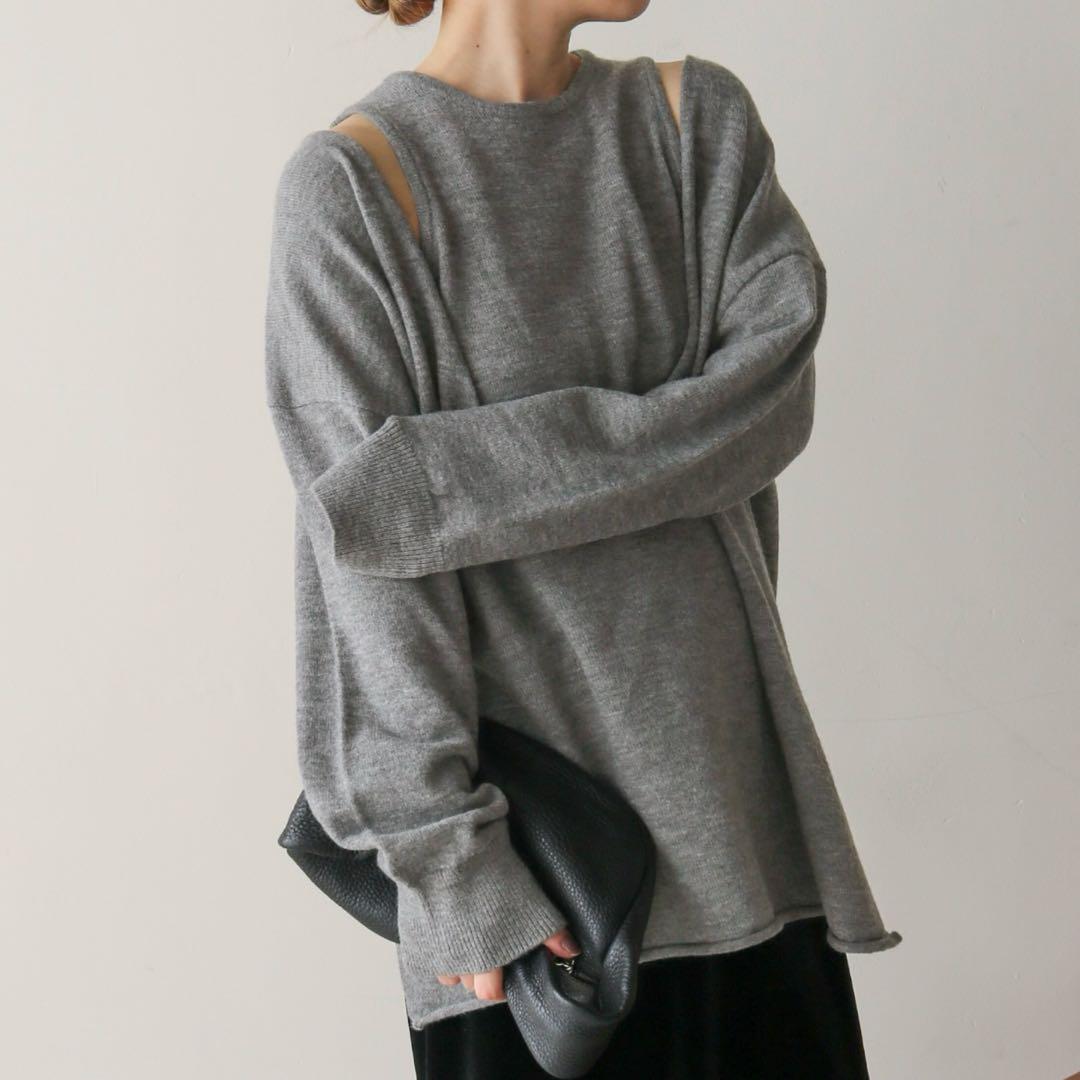 新品！select MOCAレイヤードディープVネックルーズニットセット